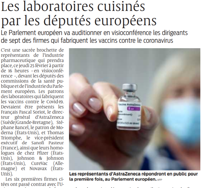 2021 02 25 SO Les laboratoires cuisinés par les députés européens