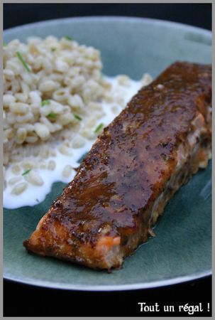 Saumon aux deux moutardes recettes Recette Filet de saumon au miel et à la moutarde