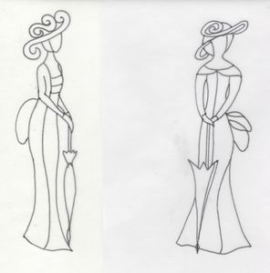 Femmes silhouettes dessin