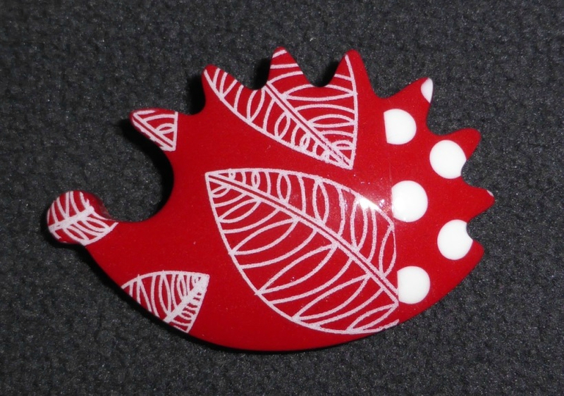 SOLY CAT - BROCHE HERISSON PETITS POIS & FEUILLES