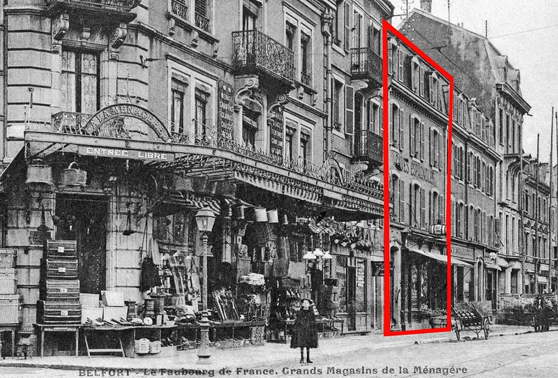 CPA Belfort Fbg de France 1909-12 Cadre R