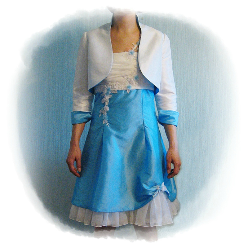 robe taffetas bleu 1