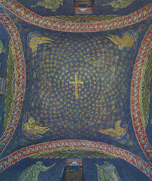 Croix dans le ciel étoilé, Le mausolée (ou le baptistère) de Galla Placidia à Ravenne