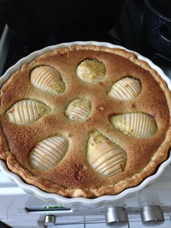 Tarte poires amandes pistaches