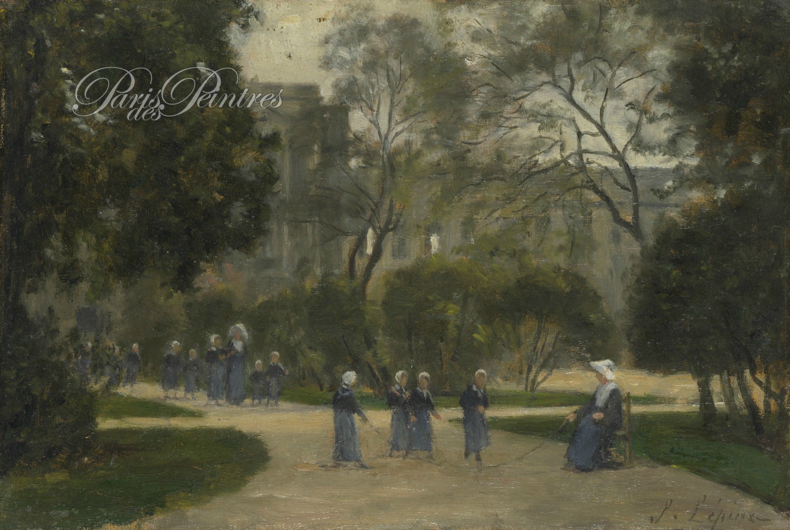 Lépine, soeurs et écolières dans le jardin des Tuileries 1871-1883