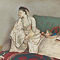 <b>Jean</b>-<b>Etienne</b> <b>Liotard</b> (Geneva 1702-1789), A pensive woman on a sofa