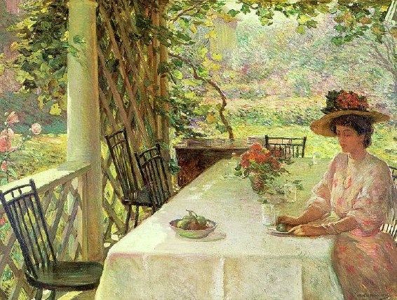 e2a William Chadwick (American artist, 1879–1962) On the Porch
