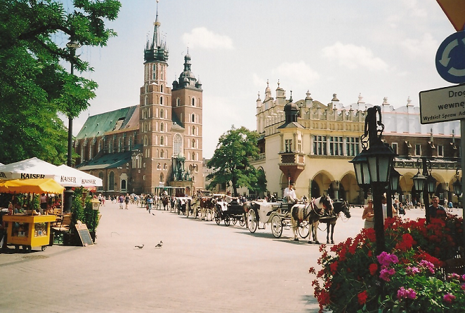 Cracovie - Place centrale et la cathédrale