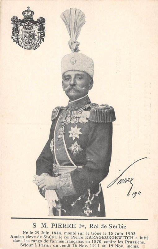 CPA Pierre 1er Roi de Serbie