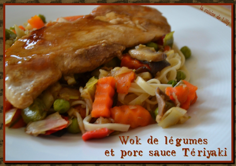 wok de légumes et porc sauce Tériyaki