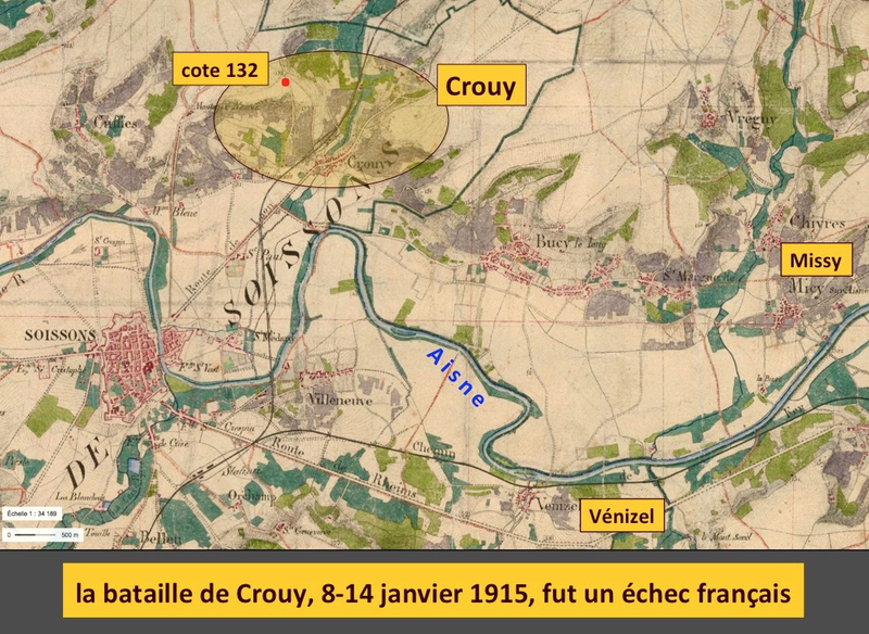 Crouy, carte état-major 1866, légendé