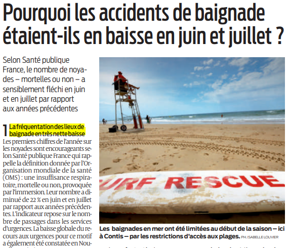 2020 08 12 SO Pourquoi les accidents de baignade étaient-ils en baisse en juin et juillet