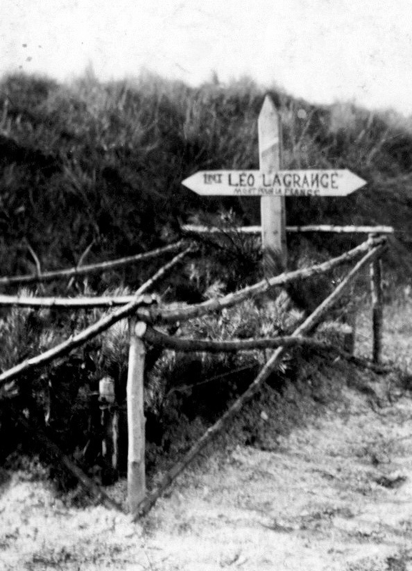 LÉO LAGRANGE TOMBE 1940 EVERGNICOURT croix bois