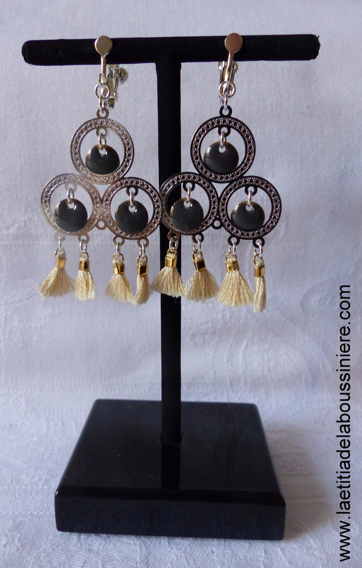 BO Philomène argenté (anthracite et ivoire) - 21 €