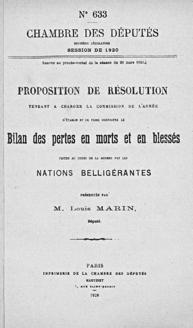 résolution Louis Marin pertes