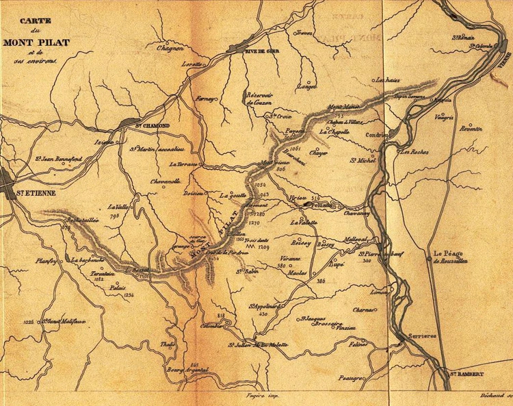 carte du Pilat selon Mulsant