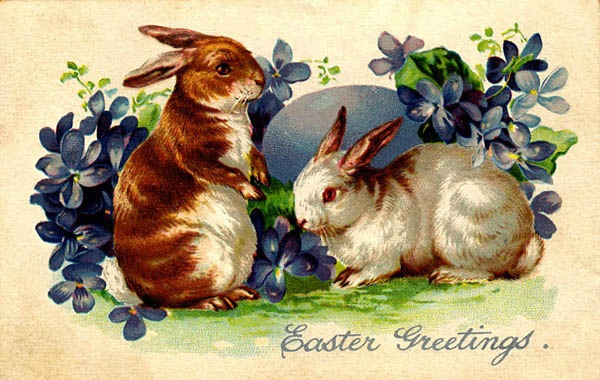 free-vintage-printable-easter-bunnies-with-blue-flowers-and-easter-egg