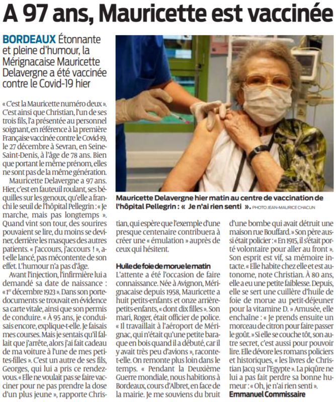 2021 01 24 SO A 97 ans Mauricette est vaccinée