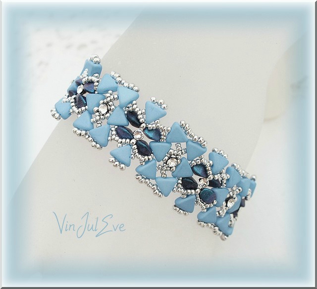 bracelet Mirano manchette bleu argent