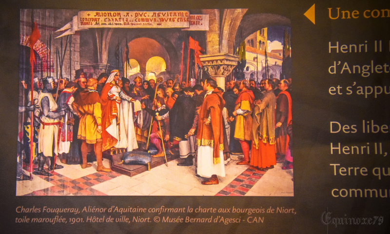 Aliénor d'Aquitaine confirmant la charte aux bougeois de Niort Donjon Charles Fouqueray