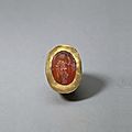 Gold and <b>Carnelian</b> Ring, Greece, Hellenistic, 3rd-2nd Century B.C.