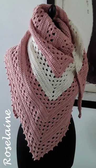 Roselaine Half granny shawl 5