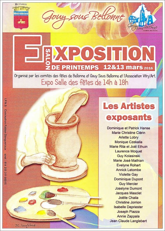 Affiche Expo de Gouy sous Bellonne 12 et 13 Mars 2016