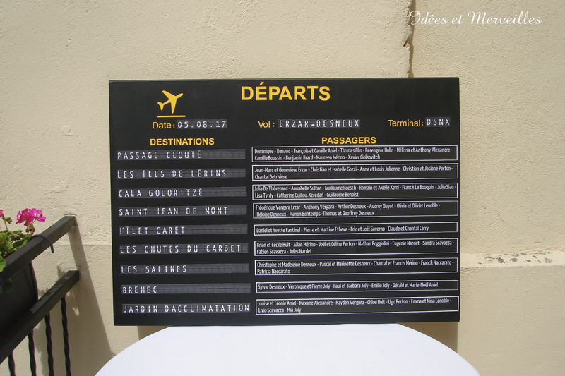 plan de table tableau affichage aeroport - idees et merveilles 1jpg