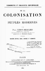 Leroy-Beaulieu Colonisation couv