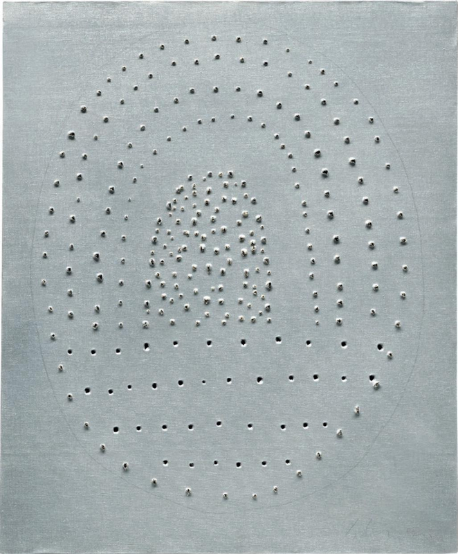 Lot 20. Lucio Fontana (1899-1968), Concetto spaziale, firmato l. fontana (in basso a destra); firma e titolo l. fontana 