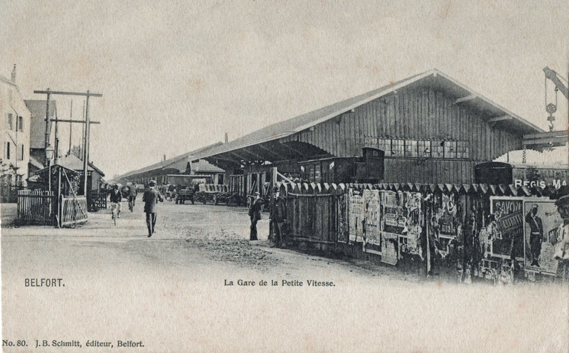 CPA Belfort Gare marchande 1900-03