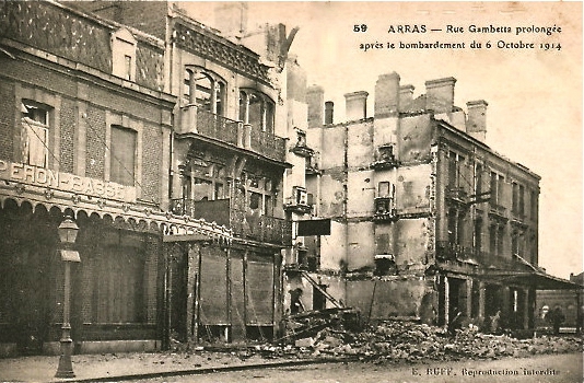 arras bombardement 6 oct 1914