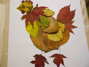 feuilles d'automne mail art sapins 001