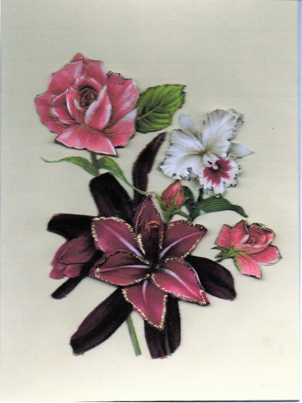 lys rouge, rose et orchidée097