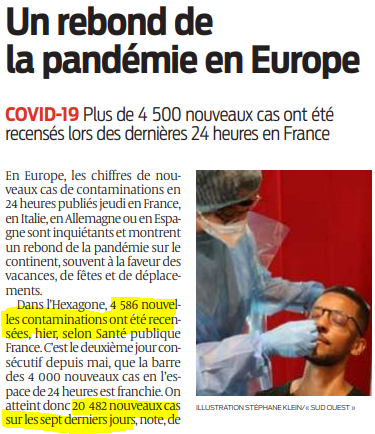2020 08 22 SO Un rebond de la pandémie en Europe