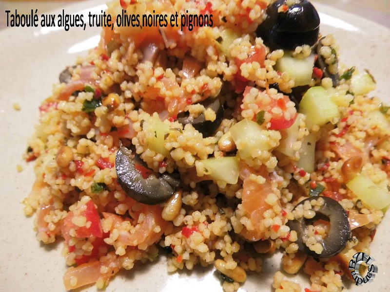 0911 Taboulé aux algues, truite, olives noires et pignons 2