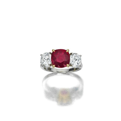 A ruby and diamond ring 181