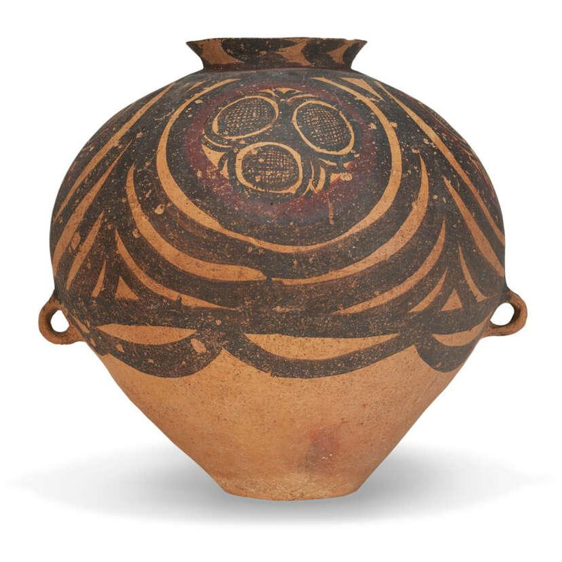 A large painted pottery jar, Neolithic period, Majiayao culture, Machang type, late 3rd millennium BC