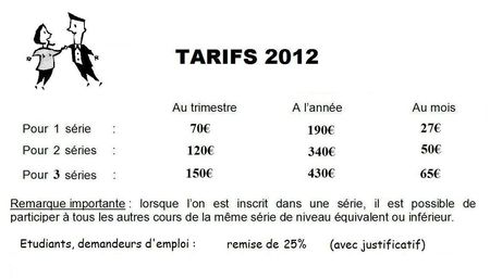 grille tarifs 2012