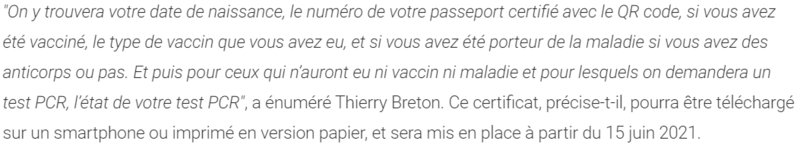 2021 03 28 LCI Voici à quoi ressembera le certificat sanitaire européen 4