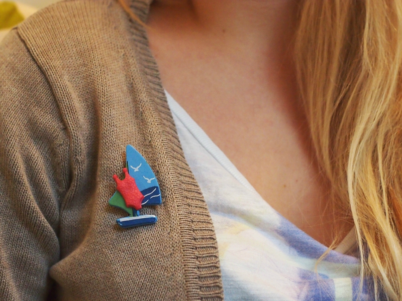 broche bateau maillot porté