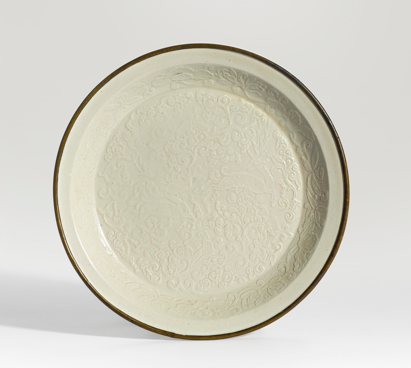 A fine molded 'Ding' dish, Northern Song dynasty (960-1279)