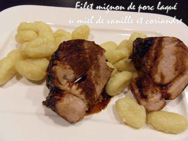 filet mignon de porc laqué au miel de vanille et coriandre1