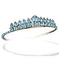Exquisite Art Deco <b>Aquamarine</b> <b>and</b> <b>Diamond</b> <b>Tiara</b>-Necklace, Cartier