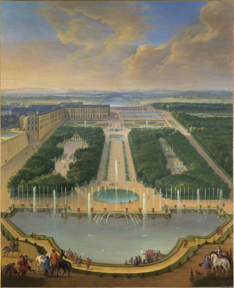 Vue du château de Versailles depuis le Bassin du Dragon et de Neptune - Tableau de Jean-Baptiste Martin, 1696Château de Versailles