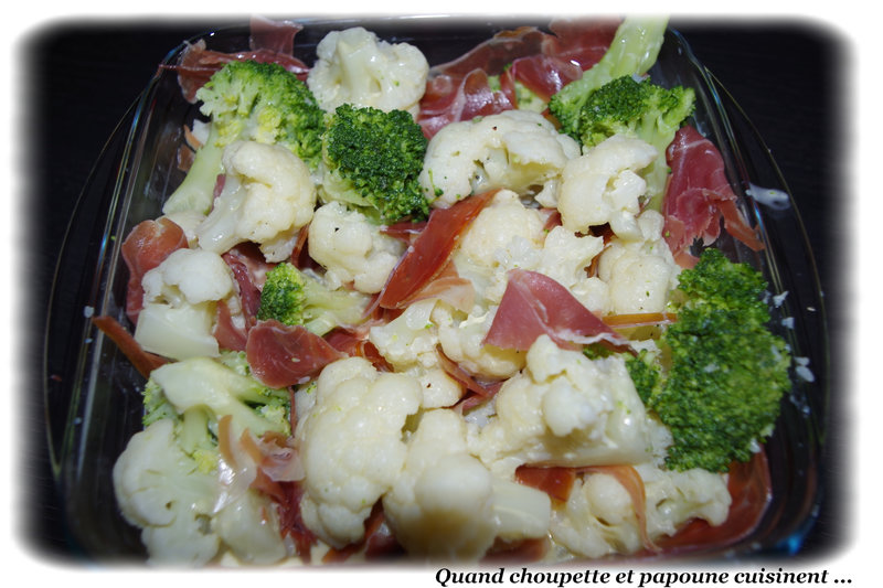 gratin chou-fleur, brocolis et jambon-1431