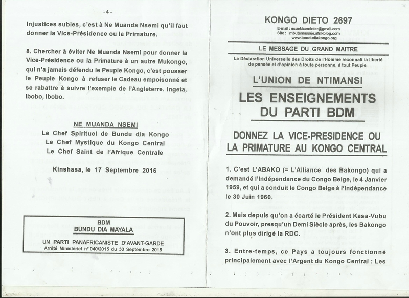 DONNEZ LA VICE-PRESIDENCE OU LA PRIMATURE AU KONGO CENTRAL a