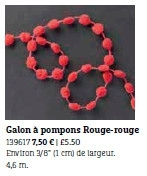 B17 Galon pompons rouge