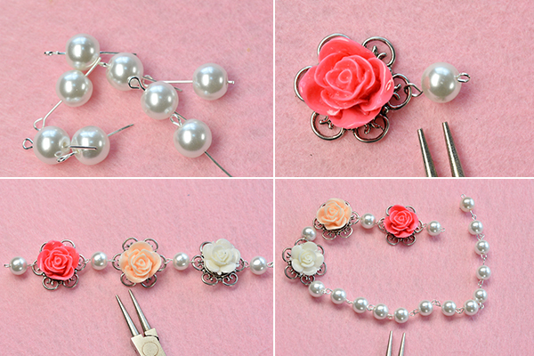how-to-make-a-beaded-flower-necklace-with-white-pearl-beads-and-ribbon-bowknot-6