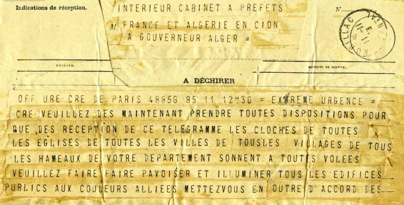 télégramme armistice